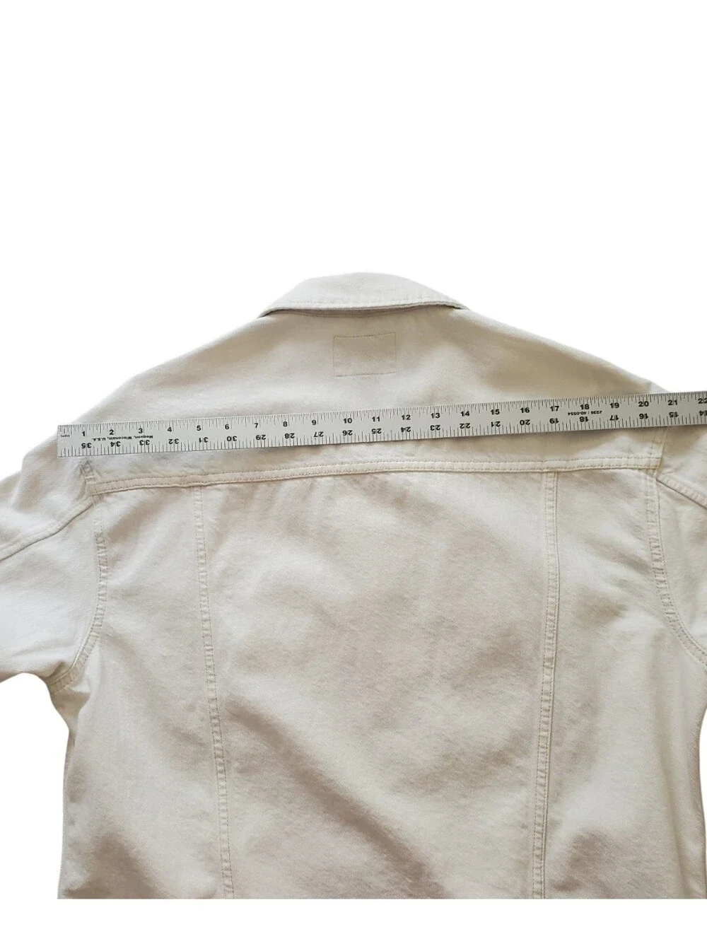Banana Republic Classic Ecru Cream Denim Jacket Pockets Buttons 100% COTTON